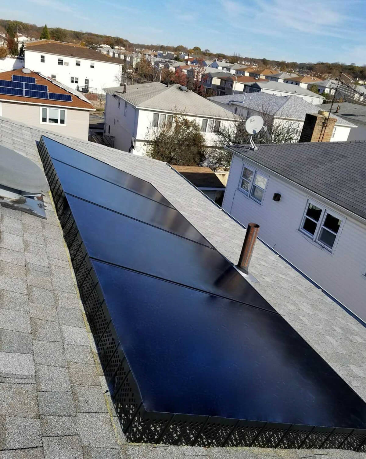 A solar panel installed on a roof by Venture Home solar panel installers, ready to harness renewable energy.